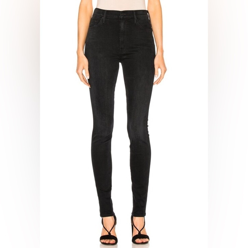MOTHER Super Swooner Skinny in blackbird, Size 25